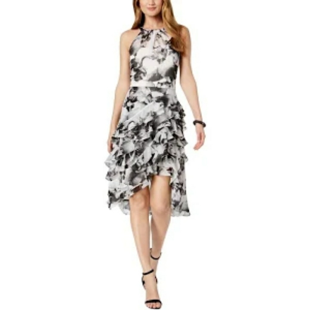 New MSK Women's Floral-Print Ruffle dress